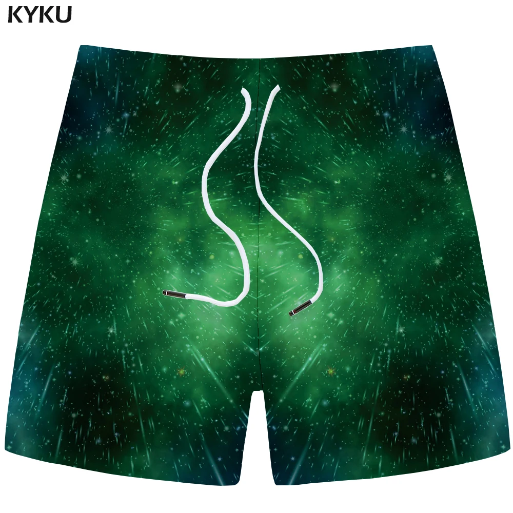 KYKU Galaxy шорты для мужчин зеленый дождь повседневные короткие брюки грузовое пространство 3d печатных шорты Гавайи Пляж хип хоп мужские шорты Лето Новинка