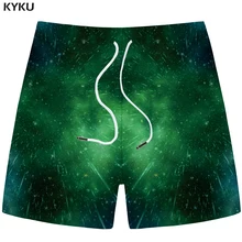 KYKU Galaxy шорты для мужчин зеленый дождь повседневные короткие брюки грузовое пространство 3d печатных шорты Гавайи Пляж хип хоп мужские шорты Лето Новинка