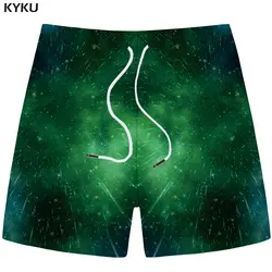 KYKU Galaxy Шорты Для Мужчин зеленый дождь Повседневное Короткие штаны брюки-карго пространство 3d печатных шорты Гавайи хип-хоп Для мужчин s