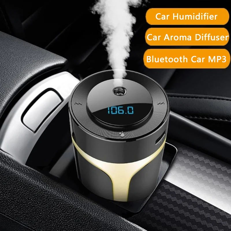 

Car Air Humidifier Portable Bluetooth Handsfree USB MP3 Player Air Freshener Car Charger Aroma Essential Oil Diffuser Purifier