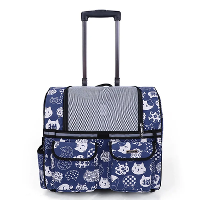 

Hot!2019 New Foldable pet Rolling Luggage bag Cat&dog cute Suitcases on Wheels 18 inch Carry on pets handbag Trolley Travel Bags