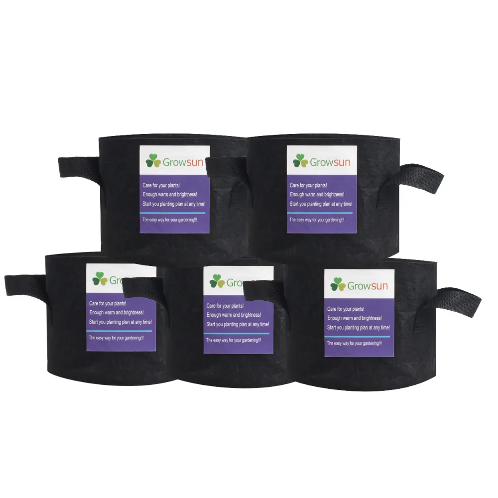 

Growsun Hydroponic Round Fabric Grow Bags with Handle for Gardening