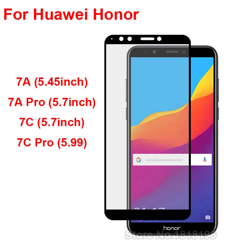 

3D Full Coverage Tempered Glass For Huawei Honor 7A Pro AUM-AL29 7A 5.45" For Honor 7C AUM-L41 5.7" 7C Pro Screen Protector Film