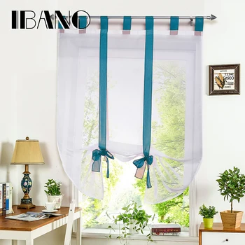 

New Tulle Curtains European Kitchen Curtains Home Wave Blinds Stitching Colors Living Room Balcony Tieblinds Curtain 1pc