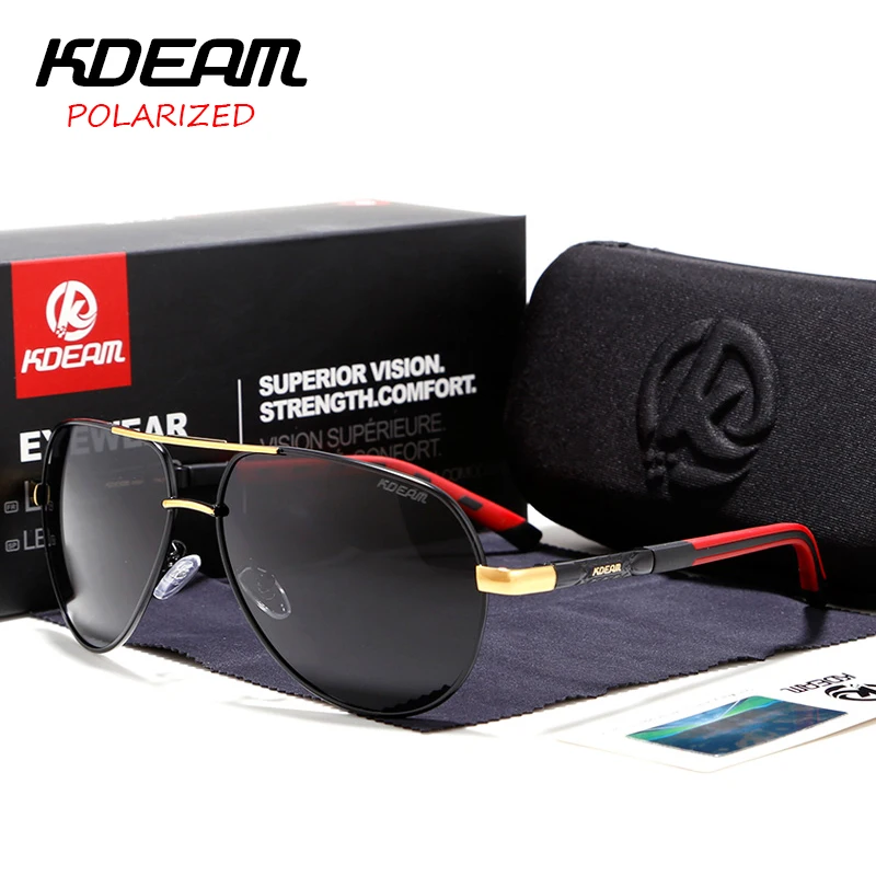 

KDEAM Driver Sunglasses Men Polarized UV Protection Sun Glasses fashion High Quality Brand Designer Cool Driving Eyewear Pilot
