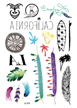 

Rocooart LC Multi Colors Taty For Women Men Waterproof Temporary Tattoo Sticker Triangle Arrow Bird Leaf Fake Tattoo Tatuagem
