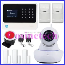 Новейшие Wi-Fi GPRS SMS дома gsm сигнализация Системы с IP Камера, домашние животные иммунной детектор движения+ Двусторонняя датчик двери, сирена