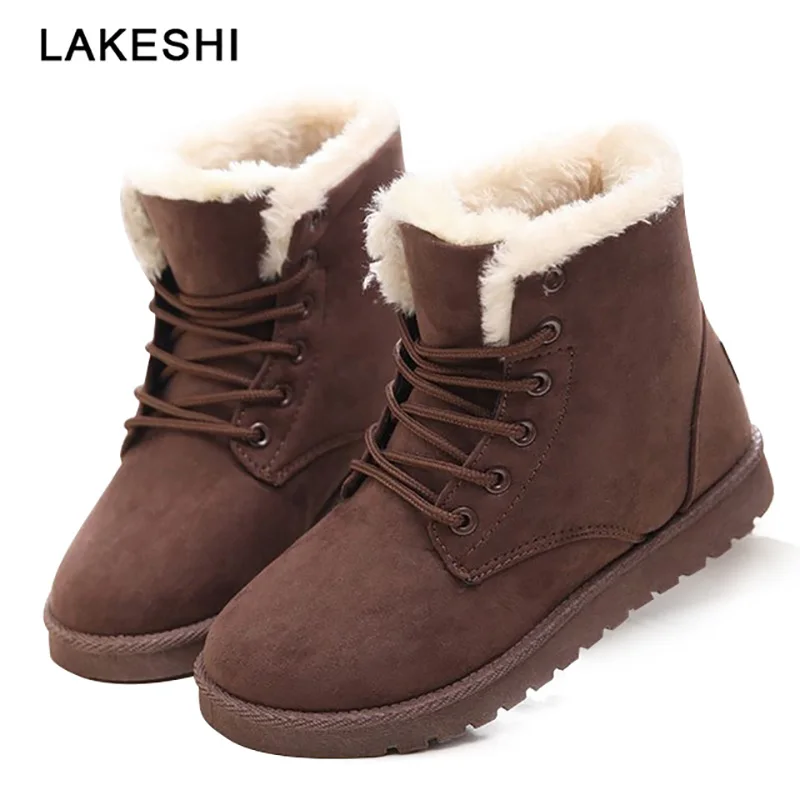 LAKESHI Women Boots 2016 Fashion Snow Botas Mujer Shoes
