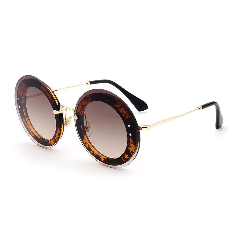 Dressuup новейшая мода круглый Солнцезащитные очки для женщин Для женщин Брендовая Дизайнерская обувь Винтаж градиентные оттенки Защита от солнца Очки Óculos Де Золь Lentes
