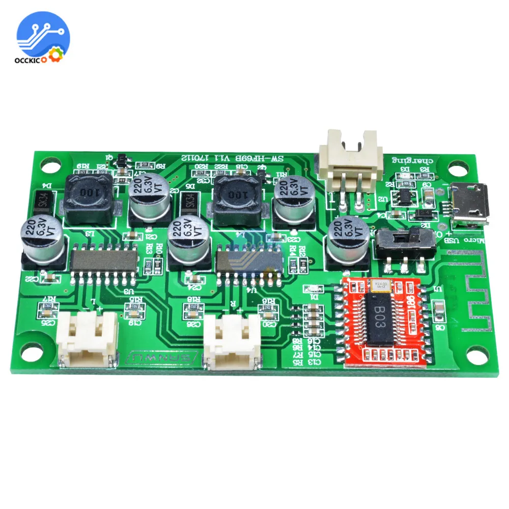 

Audio Amplifier Board Bluetooth 2 Channel 2*6W DC 5V/3.7V AMP Stereo Audio Analyzer Amplifiers Speaker Sound Modulo