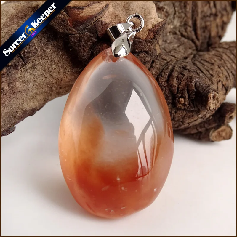 

Women Jewelry Necklace Fashion Rare Genuine Natural Stone Red Rabbit Hair Fur Rutilated Quartz Crystal Polished Pendant YS142
