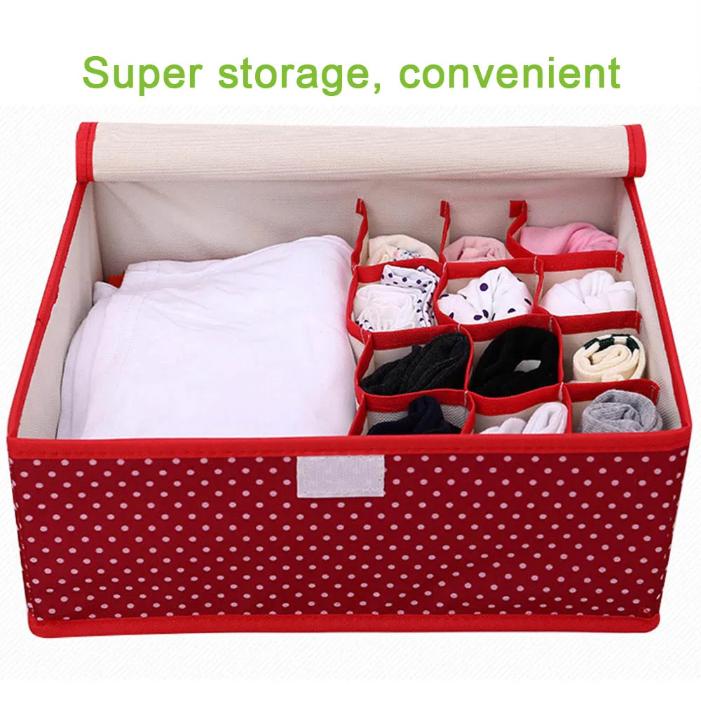 

18 Gird Drawer Closet Organizers Boxes For Underwear Bra Home Storage Non-woven Scarfs Socks Bra Organizer Storage Box