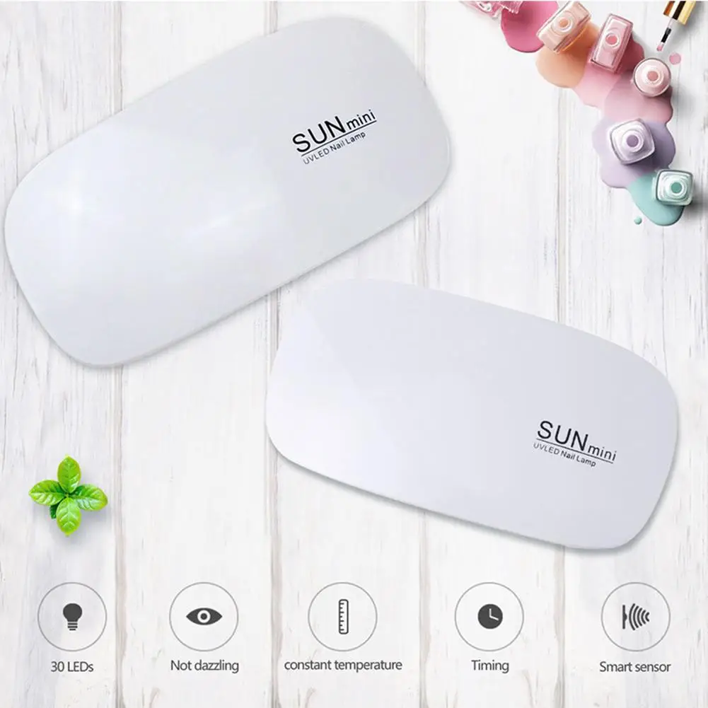 

HOT SALE ROSALIND SUNmini2 Mouse Shape 6 LED UV Nail Lamp Gel Polish Curing Dryer Light