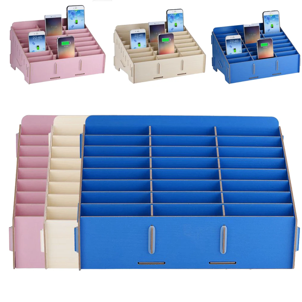 

Nail Polish Holder 24 Cells Solid Phone Cosmetic Storage Box Thickened Dust-free Moisture-proof Cell Phone Storage organizer Box