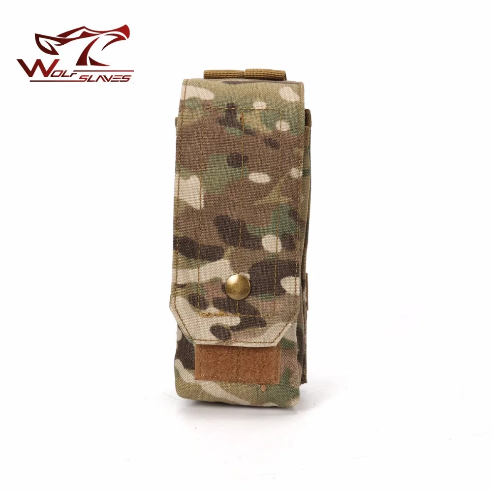 

MOLLE Tactical Single Magazine Pouch Airsoft Military Clip with Button Ammo CP Bag for Glock M4 AK Rifle Hunting Accessories