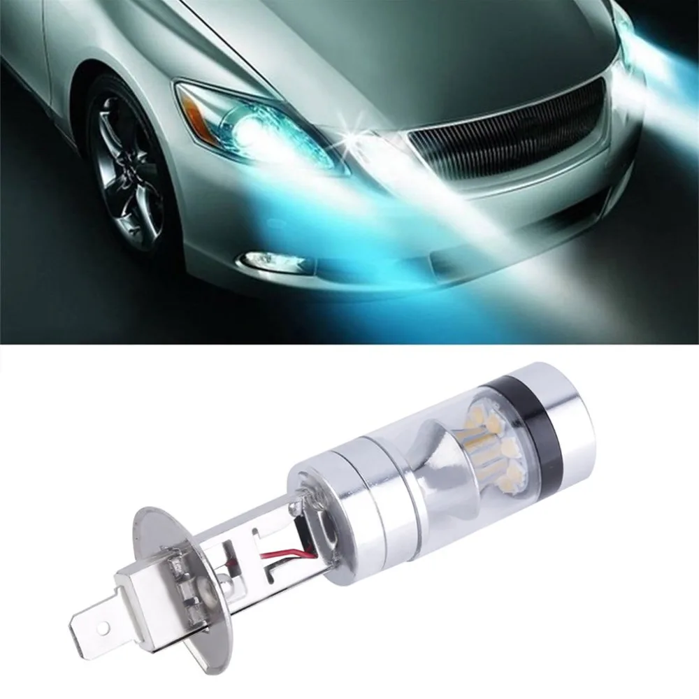 

1PC H1 100W LED Light 20 SMD Sharp Chip 1800LM High Power Headlight Fog/Driving DRL Daytime Running Light Lamp Bulbs DC12V White