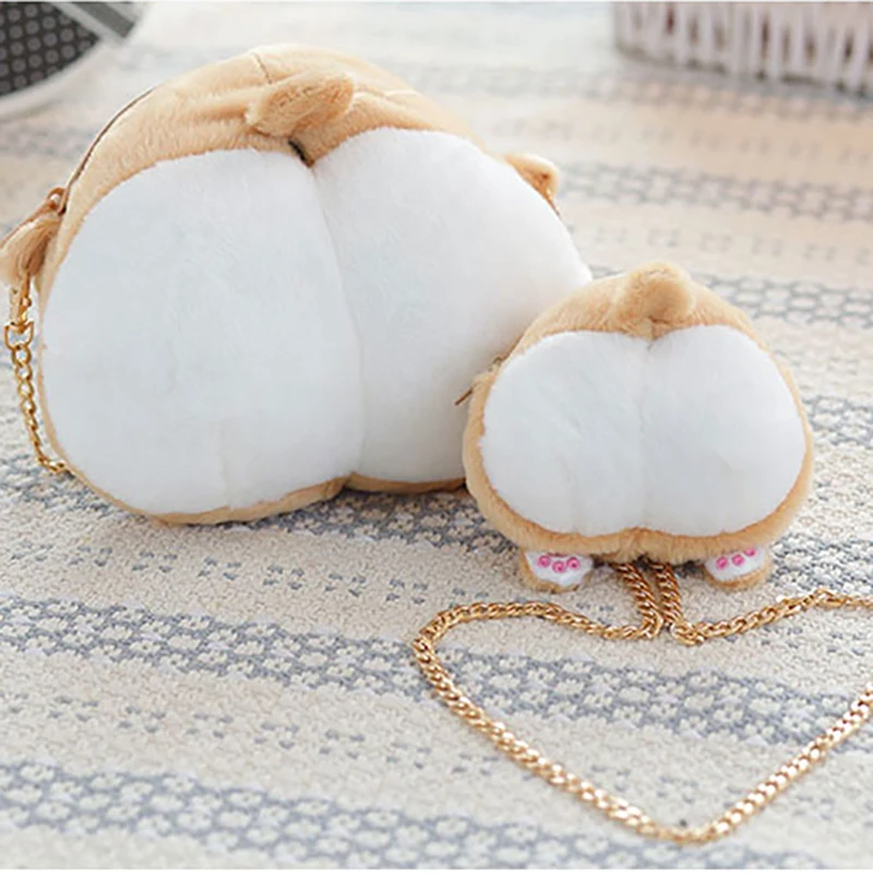 

Cute Corgi Dog Butt Plush Backpack Corgi Butt Shape Coin Purse Creative Corgi Crossbody bag Stuffed Animal Backpack Girl's Bag