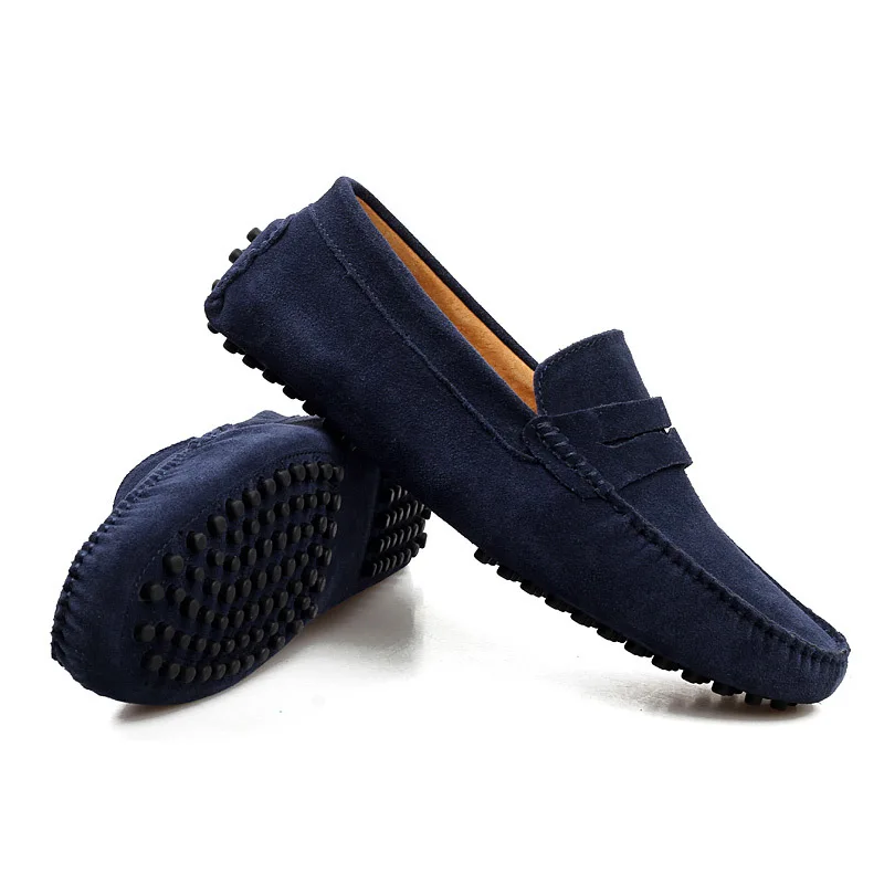 mens leather slip on shoes casual