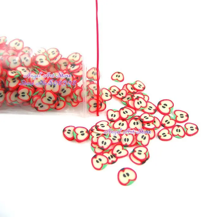 

Polymer Clay 3D Nail Sticker Apple Banana strawberry Mix for nail art DIY 3000pcs/lot Fruit Designs