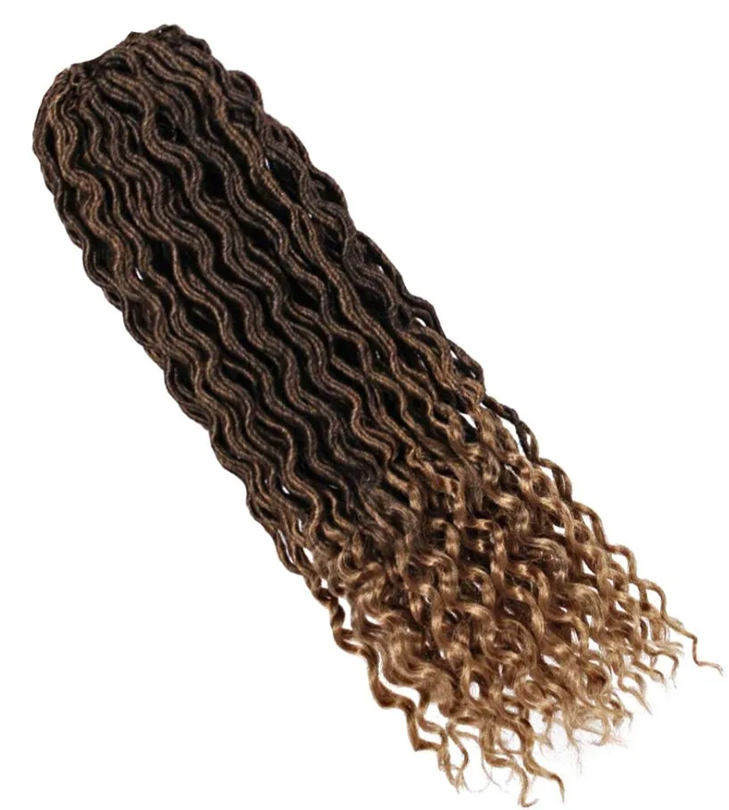 Deyngs искусственные локоны в стиле Crochet косички 18 дюймов мягкие натуральные Kanekalon синтетические волосы 24 подставки/упаковка богиня Locs волосы кроше для наращивания - Цвет: T1B/27