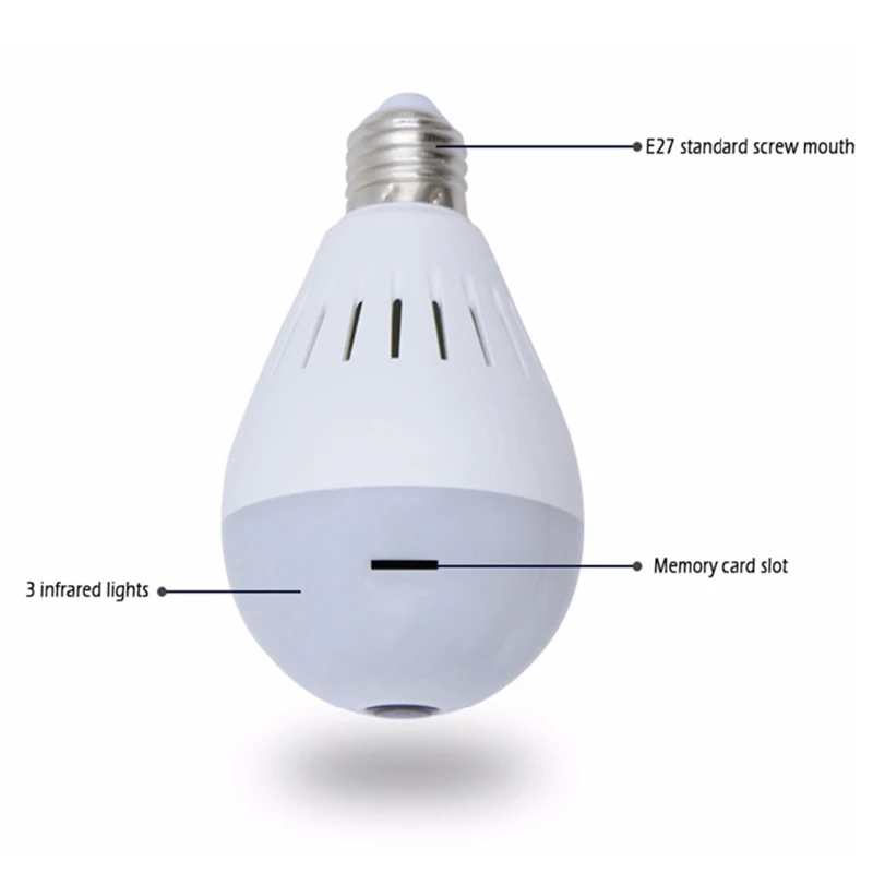 Antscope 960P HD камера WiFi CCTV рыбий глаз лампа панорамная 360 Угол камеры ночного видения наблюдения безопасности камера 42