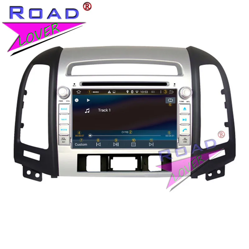 Sale Roadlover Android 8.0 Car DVD Player For Hyundai Santa Fe 2006 2007 2008 2009 2010 2011 2012 Stereo GPS Navigation Magnitol 2Din 3