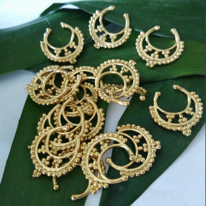 1PCS Surgical Steel GOLD Fake Body Piercing Jewelry Fake/Fayx/Non