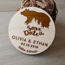 Деревенский медведь приключений деревянный сохранить дату магниты свадебное дерево сохранить даты, сделанные на заказ магниты