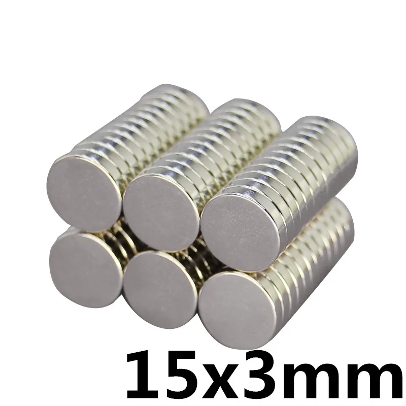 

Powerful Super Strong Magnet Round Rare Earth Permanent Neo Neodymium Magnet 10pcs 15 x 3 mm N35