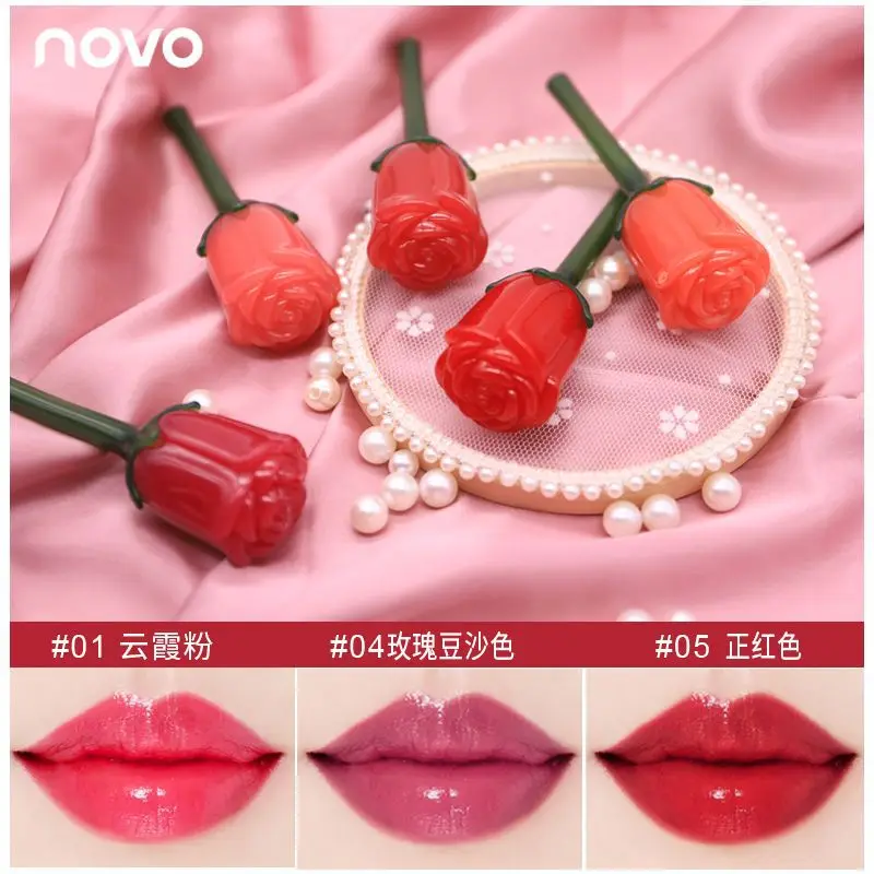 2019 New Makeup Long-lasting Rose Petal Styling Gloss Matte Lip Gloss Liquid Moisturizing Lip Balm Scrub Lipstick Lasting Sexy
