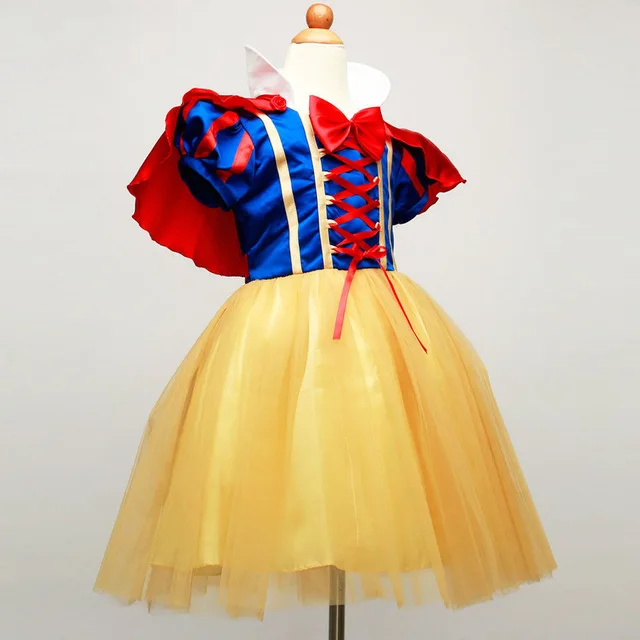 Нарядное платье принцессы Спящей красавицы для девочек, Карнавальный Костюм Золушки, Эльзы, Софии, вечерние Детские платья Авроры на день рождения - Цвет: Snow White