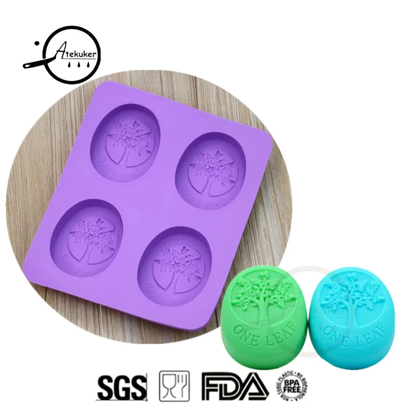 

Atekuker Oval Tree Shape Silicone Soap Mold Handmade Soap Form Silicone Form For Soap Making Jelly Mould
