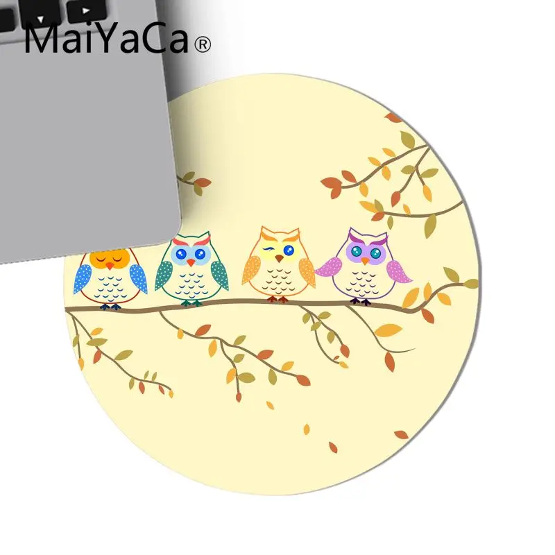 MaiYaCa любовь пара семейство сов узор геймер Скорость мыши Розничная резиновое круглое Мышь pad своими руками, на заказ личные игровой Мышь Pad