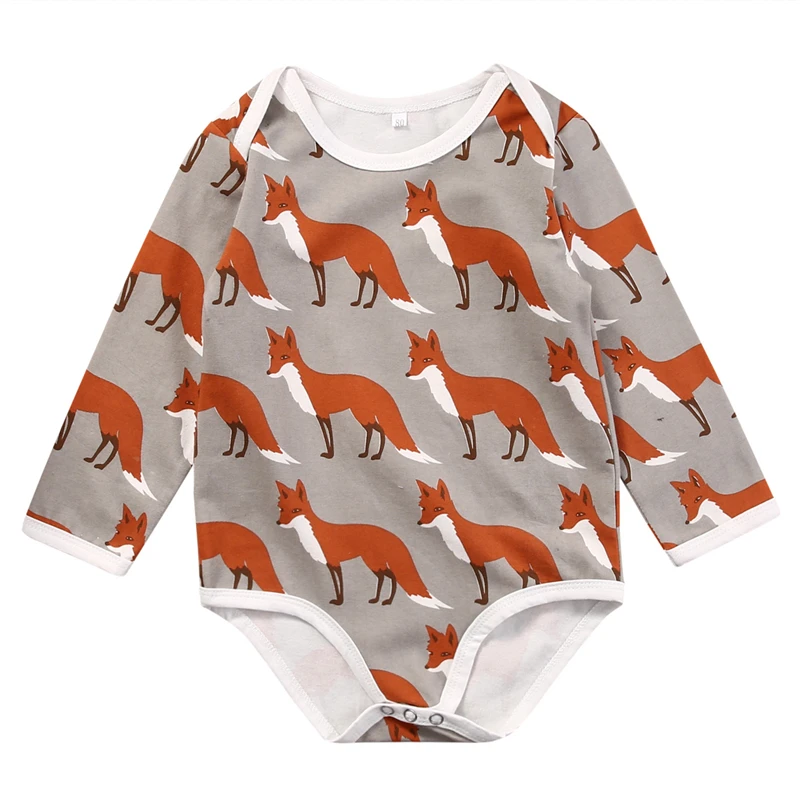

Christmas Newborn Baby Boy Girls Fox Cotton Long Sleeve Romper 2017 New Arrival Fashion Jumpsuit Outfits Clothing For Newborns