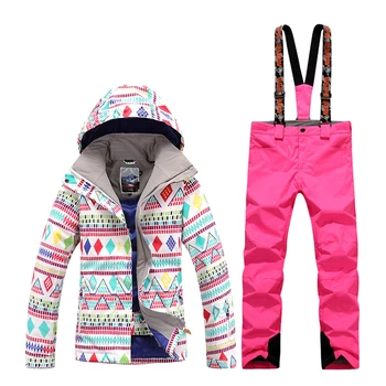 

GsouSnow winter women's new ski suits windproof waterproof warm breathable mountaineering ski snow suits outdoor sports