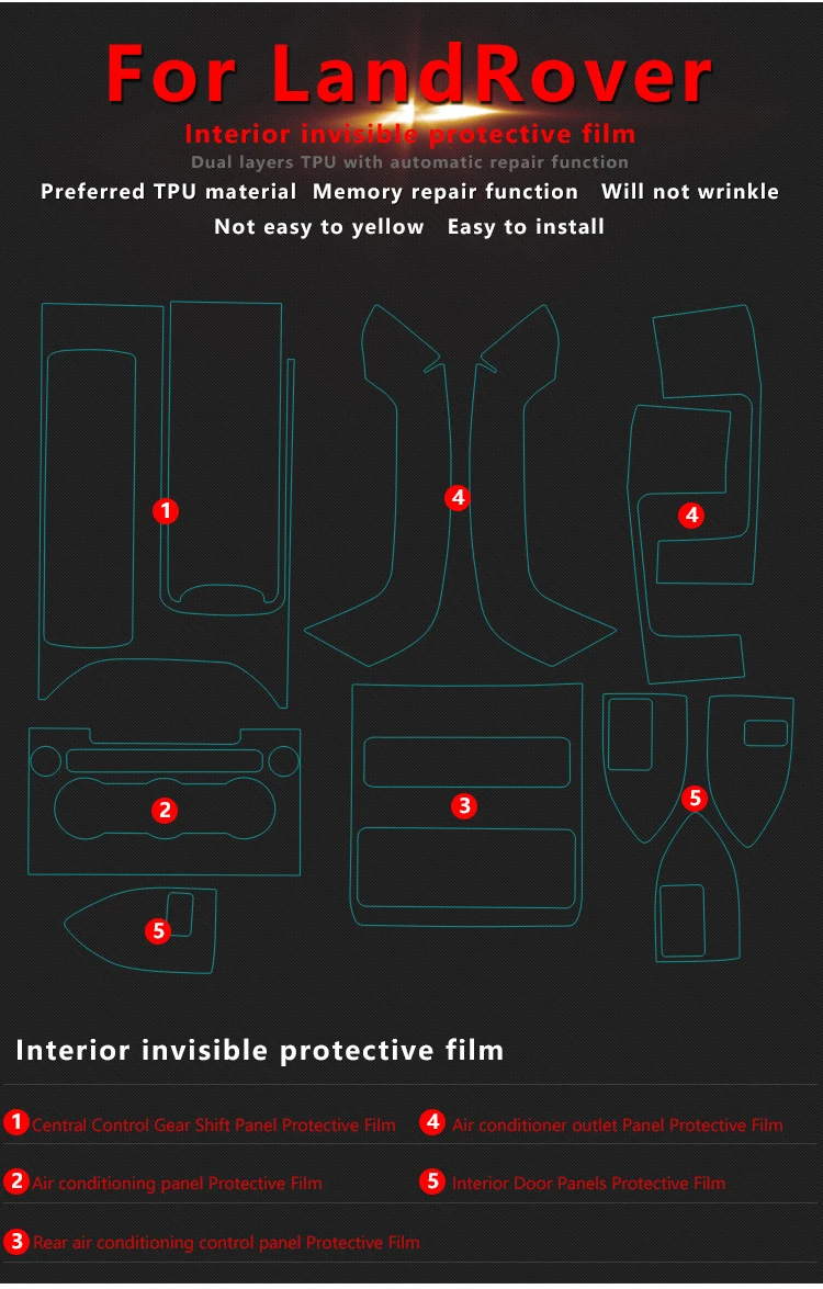 Прозрачная пленка для салона автомобиля с защитой от царапин, декоративная панель для консоли, Защитная Наклейка для Land Rover Range Rover Sport