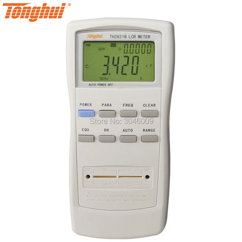 Tonghui TH2821B 1 KHz ручной измеритель иммитанса; ручной индуктор/конденсатор с алюминиевой крышкой/прибор для измерения сопротивления, автоматическое отключение