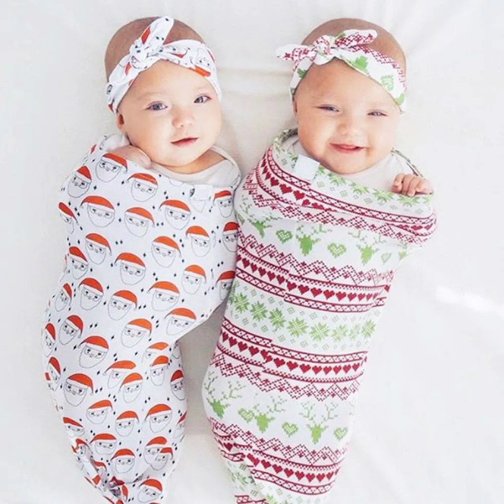 Christmas Cotton Baby Swaddle Christmas XMAS Newborn Baby Infant
