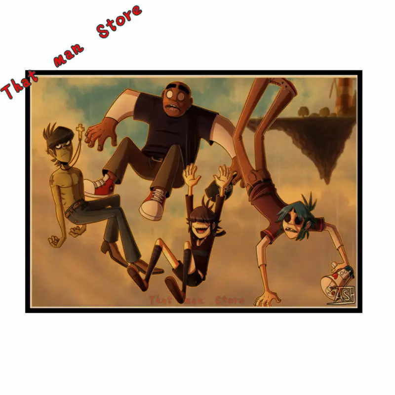 Художественный постер Gorillaz urchin в стиле хип хоп рэп рок Ранняя музыкальная лента