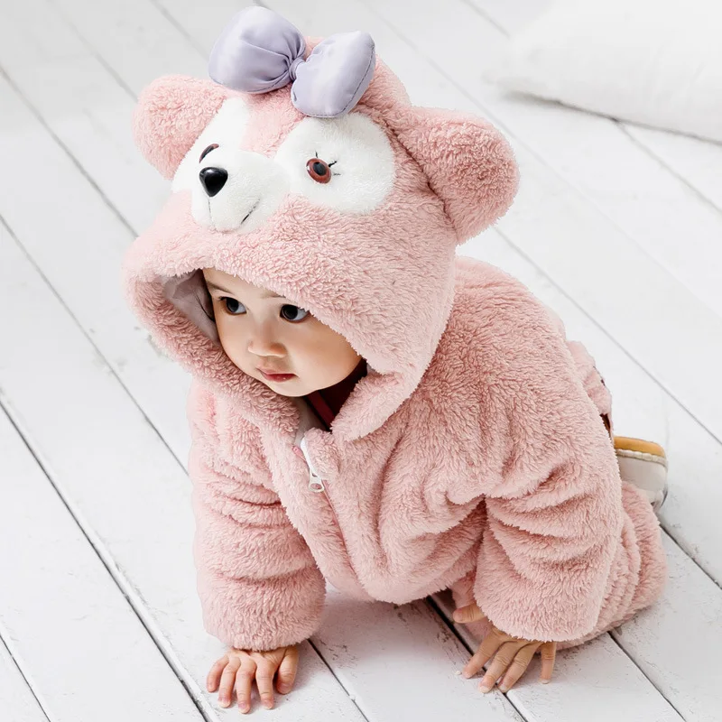 

Baby Animal Romper Cute Cat Bear Elephant Rabbit Clothes for Infant Girls Toddler Boy Flannel Jumpsuit Warm Outer Wear
