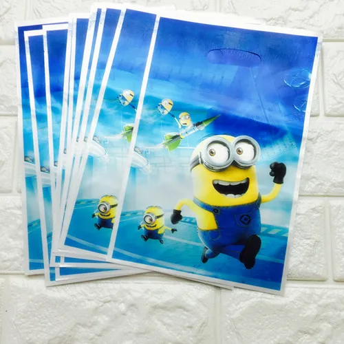

10PCS/LOT MINIONS LOOT BAG BIRTHAD PARTY DECORATION RETURN GIFT CANDY LOOT BAG FESTIVAL DECORATION
