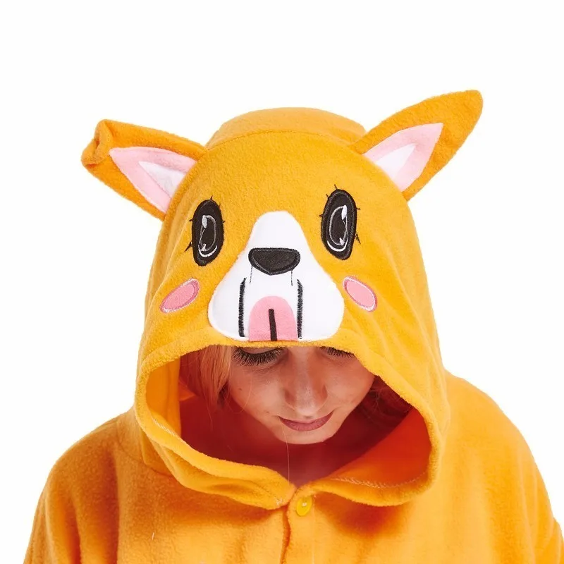 Kigurumi пижамы для взрослых Косплей Тигр собака слон Единорог Синяя Акула Onesie Lemur пижамы Домашняя одежда для вечеринок для женщин и мужчин - Цвет: Dog pajamas