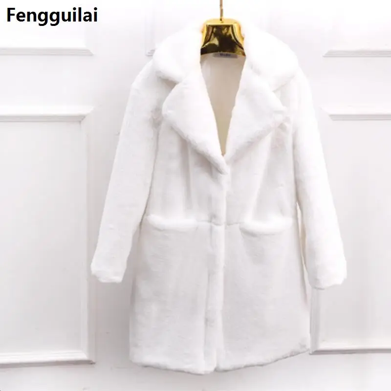 Женское зимнее пальто из искусственного меха, утолщенное теплое Женское пальто из искусственного меха и куртки, однотонное пальто из искусственного меха, теплое пальто