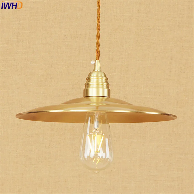 

Retro Copper Vintage Pendant Lights Fixtures Living Dinning Room Lampen American Hanging Light Lamp Edison Lamparas Colgantes