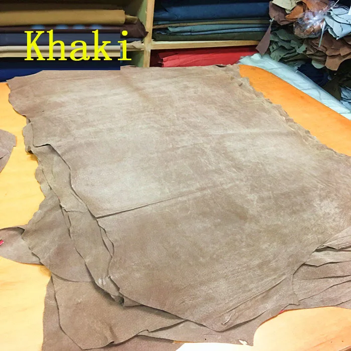 Khaki pig split leather