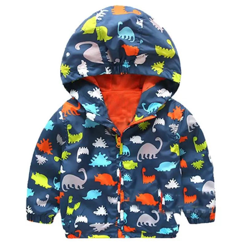 

80-120cm Cute Dinosaur Spring Children Coat Autumn Kids Jacket Boys Outerwear Coats Active Boy Windbreaker Baby Clothes Clothing