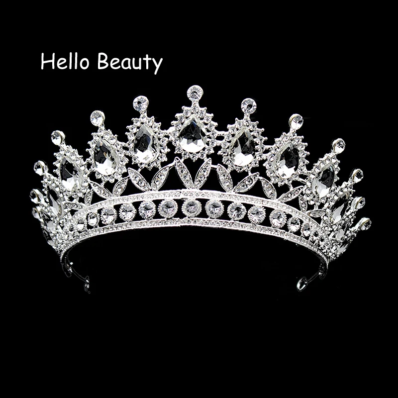

Big Luxury Silver Crystal Princess Queen Diadem Rhinestone Bridesmaid Bride Crown And Tiara For Wedding Party Women Hair Jewelry