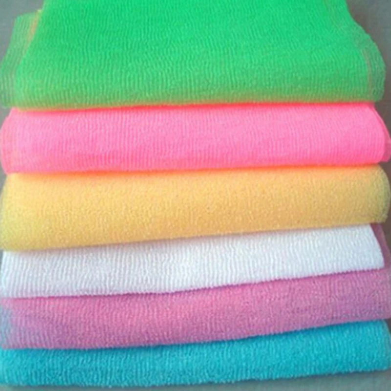 Solid Color Nylon Mesh Bath Shower Body Washing Scrubbing Towel Cloth Face Wash Cleaning Tool | Дом и сад