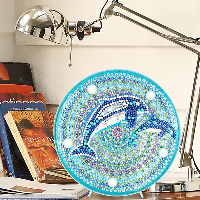 

Full Drill Diamond Painting Lamp LED Light Craft Decor Diamond Embroidery Children's DIY Cartoon Christmas Gift ZXD038