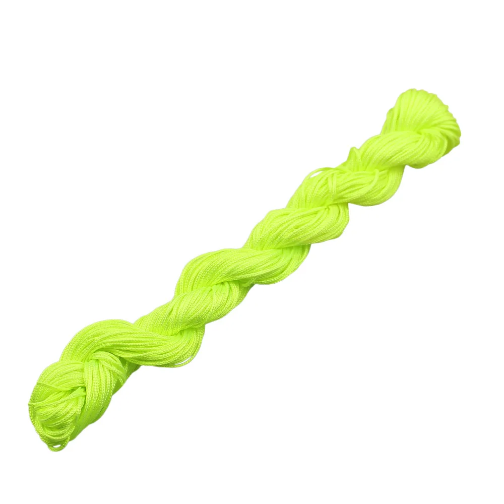 10 рулон китайский узел атласный нейлоновый плетеный шнур веревка бусины макраме ручной работы плетеные нити шнуры 1 мм - Цвет: Lime